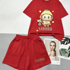 đồ bộ quần đùi áo tay ngắn in chữ LABUBU - DBO4890