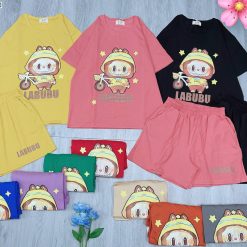 đồ bộ quần đùi áo tay ngắn in chữ LABUBU - DBO4890