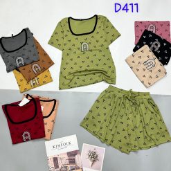 Đồ bộ quần đùi ống rộng áo ba thun cổ tròn - DBO4894