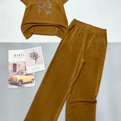 Đồ bộ quần dài áo tay ngắn in hình nơ - DBO4895