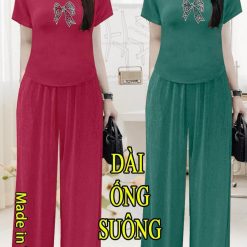 Đồ bộ quần dài áo tay ngắn in hình nơ - DBO4895