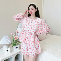 Đồ bộ quần đùi latin áo tay dài 2 lớp nhiều hoạ tiết - DBO4901