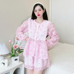 Đồ bộ quần đùi latin áo tay dài 2 lớp nhiều hoạ tiết - DBO4901