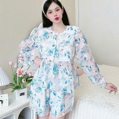Đồ bộ quần đùi latin áo tay dài 2 lớp nhiều hoạ tiết - DBO4901
