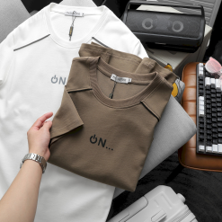 Áo Thun Nam Cổ Tròn Logo Nổi Chữ ON (Có Size 3x) - AB520