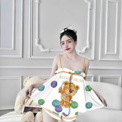 Đồ bộ quần đùi latin áo hai dây may nhún bèo - DBO4905