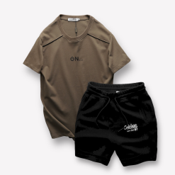 Set Bộ Nam Áo Thun Cổ Tròn Logo Chữ Nổi Quần Short Thun In Chữ Chicago - SBN123