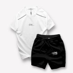 Set Bộ Nam Áo Thun Cổ Tròn Logo Chữ Nổi Quần Short Thun In Chữ Chicago - SBN123