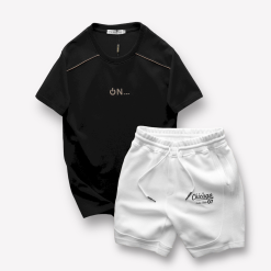 Set Bộ Nam Áo Thun Cổ Tròn Logo Chữ Nổi Quần Short Thun In Chữ Chicago - SBN123