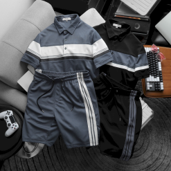 Set Bộ Nam Pack Horse Áo Thun Polo Sọc Ngang Quần Short Thể Thao - SBN124