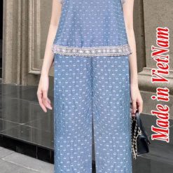 Đồ bộ quần dài áo sát nách ren tay - DBO4907