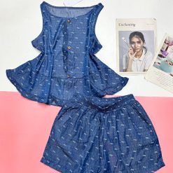 Đồ bộ quần đùi áo sát nách có nút - DBO4908