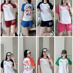 Đồ bộ quần đùi áo thun in chữ M - DBO4909