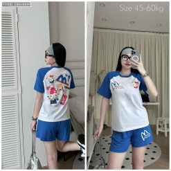 Đồ bộ quần đùi áo thun in chữ M - DBO4909