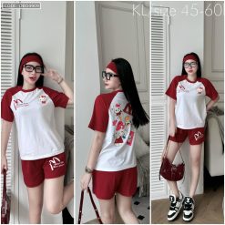 Đồ bộ quần đùi áo thun in chữ M - DBO4909