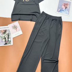 Đồ bộ tăm lạnh quần dài áo cổ tròn size đại - DBO4912