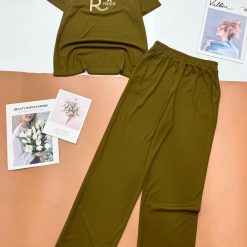 Đồ bộ tăm lạnh quần dài áo cổ tròn size đại - DBO4912