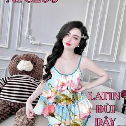 Đồ bộ quần đùi latin áo hai dây bèo thân áo - DBO4913