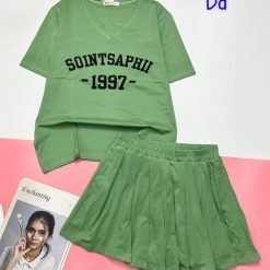 đồ bộ quần váy áo cổ v in 1997 - DBO4917