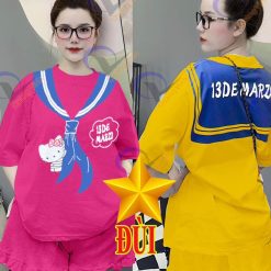 đồ bộ quần đùi áo tay ngắn in hình khăn quàng - DBO4920