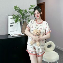 Đồ bộ quần đùi áo cổ tròn tay ngắn in nhiều hoạ tiết - DBO4945