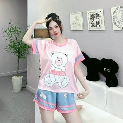 Đồ bộ quần đùi áo cổ tròn tay ngắn in nhiều hoạ tiết - DBO4945