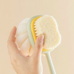 Cây Chà Lưng - Cọ Tắm Kì Lưng - Bàn Chải Chà Lưng 2 Đầu Có Bông Tắm 35cm - BCKL01