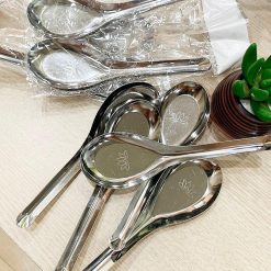 Combo 10 Muỗng Inox 304 Hoa Sen - Thìa Inox 304 Ăn Cơm Ăn Súp Sáng Bóng Bền Đẹp 15.3x4.7cm - TPHS01