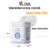 Hộp 200 Tăm Bông Ngoáy Tai - Tăm Bông Vcool 2 Đầu Tròn Và Dẹt Cho Bé 8x6x3.5cm - TBVC01