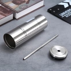 Bình Giữ Nhiệt Iced Americano Inox 304 - Ly Giữ Nhiệt Inox Kèm Ống Hút 600ml - BGNLT304