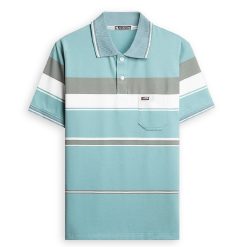 Áo Thun Sọc Có Cổ Nam Trung Niên Có Túi Thun Cotton Cao Cấp (Có size 3x) - AS058