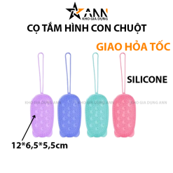 Bông Tắm Tạo Bọt 2 Mặt Bằng Silicon Hình Chuột - Bông Tắm Silicon Mềm Mại 12x6,5x5,5cm - CTHCC01