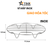 Vỉ Hấp Inox Không Gỉ Đa Năng 4 Chân Dùng Lót Đáy Nồi - Vỉ Hấp Inox Hấp Bánh Bao 4.5x17.5cm - VH01