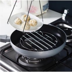 Vỉ Hấp Inox Không Gỉ Đa Năng 4 Chân Dùng Lót Đáy Nồi - Vỉ Hấp Inox Hấp Bánh Bao 4.5x17.5cm - VH01