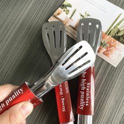 Kẹp Gắp Thức Ăn Bằng Inox - Kẹp Gắp Đồ Nướng Gắp Thịt Đầu Khía 28,5cm - KGDK01