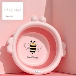 Chậu Gấp Gọn Silicone Hình Con Ong - Chậu Rửa Mặt Gấp Gọn Bằng Nhưa An Toàn Cho Bé 33x31,5x4 Cm - CRMCO01