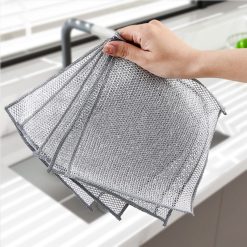 Combo 10 Miếng Lưới Rửa Chén Sợi Thép - Miếng Rửa Chén Bát Cọ Xoong Nồi Bằng Kim Loại 1 Lớp Đa Năng 20x20cm - MCRKL01