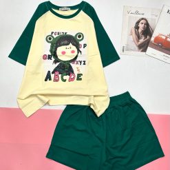 Đồ bộ quần đùi áo tay ngắn in chữ ABC - DBO4948