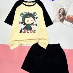 Đồ bộ quần đùi áo tay ngắn in chữ ABC - DBO4948