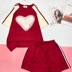 Đồ bộ quần đùi áo tay ngắn in trái tim lớn - DBO4949