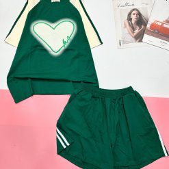 Đồ bộ quần đùi áo tay ngắn in trái tim lớn - DBO4949