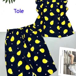 Đồ bộ vải tole quần lửng áo sát nách bèo - DBO4952