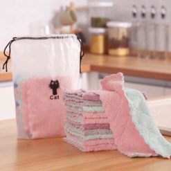 Combo 10 Khăn Lau Bếp Đa Năng - Khăn Bếp 2 Mặt Vải Mềm Mịn Siêu Thấm Nước 25x15Cm - KLBDN01