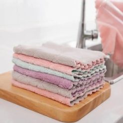 Combo 10 Khăn Lau Bếp Đa Năng - Khăn Bếp 2 Mặt Vải Mềm Mịn Siêu Thấm Nước 25x15Cm - KLBDN01