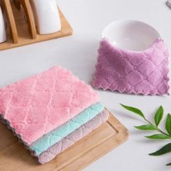 Combo 10 Khăn Lau Bếp Đa Năng - Khăn Bếp 2 Mặt Vải Mềm Mịn Siêu Thấm Nước 25x15Cm - KLBDN01
