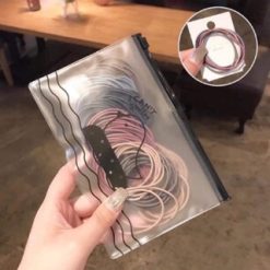 Set 100 Dây Thun Buộc Tóc Có Túi Zip 18x12cm - DTBT100