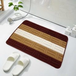 Thảm Lau Chân Nỉ Kẻ Chống Trượt Nhiều Màu 40x60cm - TLNK01