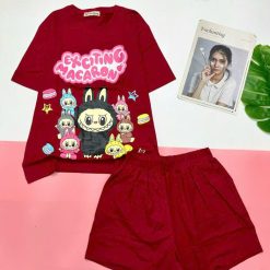 Đồ bộ quần đùi áo tay ngắn in hình thỏ răng cưa - DBO4960