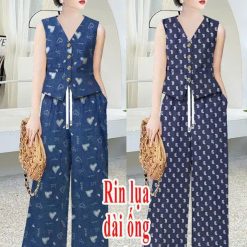Đồ bộ quần dài áo sát nách có nút - DBO4963