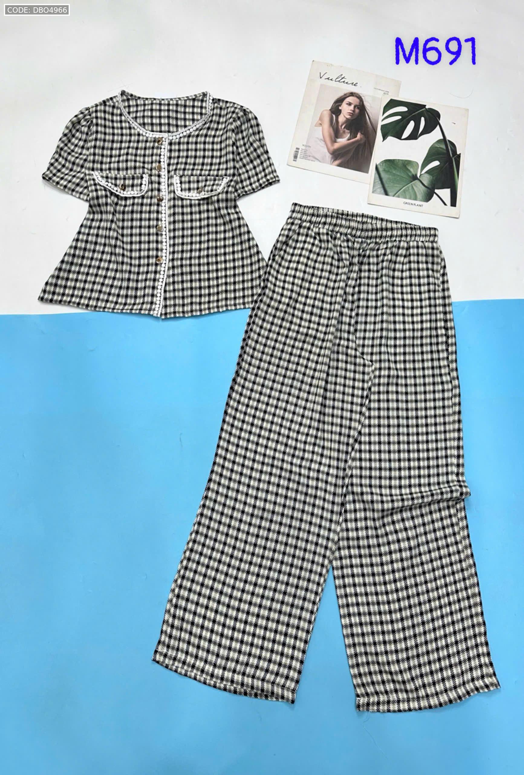 Đồ bộ mango áo tay ngắn may 2 túi trước kiểu xinh Đồ bộ mango áo tay ngắn may 2 túi trước kiểu xinh